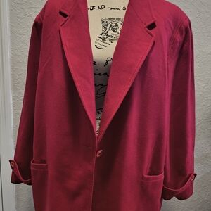Requirements Red Blazer Classic Oversized Wool